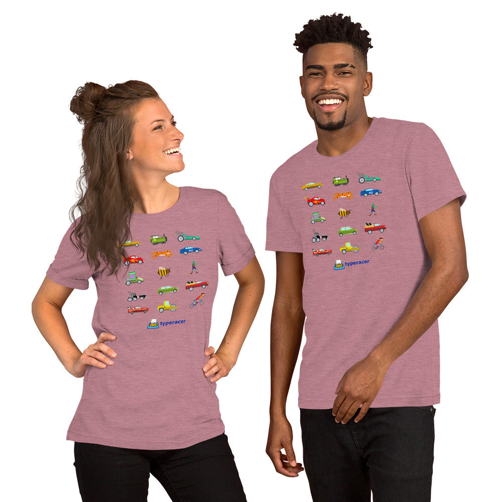 Typeracer collage unisex t-shirt