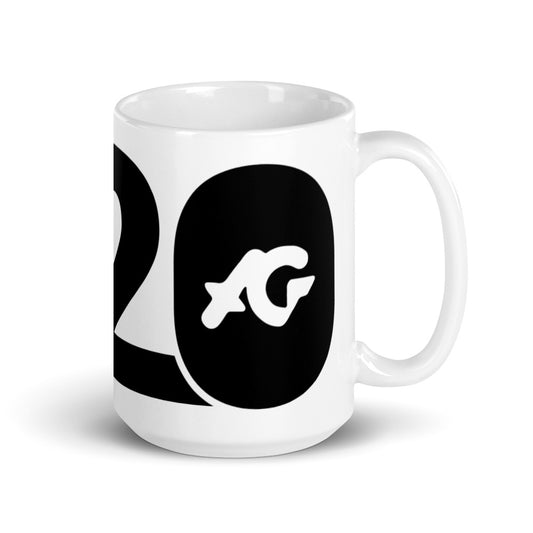 AG 20th White glossy mug